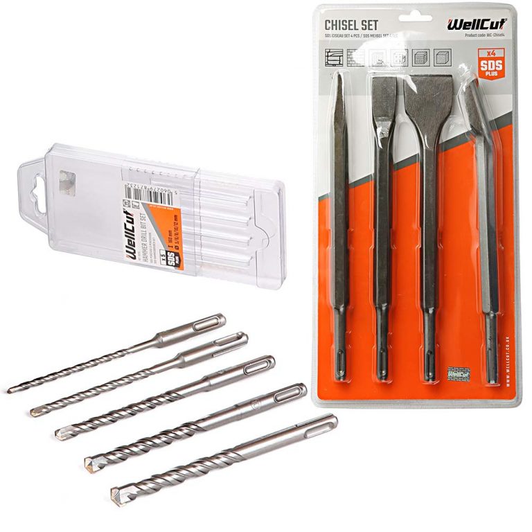 Wellcut SDS Max Chisel Point 4 Piece Rotary Hammer Drill Bit Set 250mm