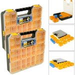 tough-master-pro-tool-organiser-15-storage-compartments-plastic-carry-twin-case-for-storage-screws-nails-rivets-bolts-washers